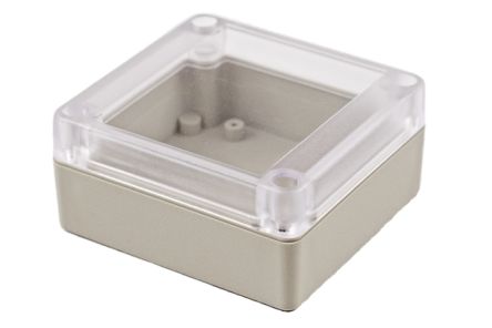 Hammond RP Series Light Grey ABS General Purpose Enclosure, IP65, Clear Lid, 85 x 80 x 40mm [RP1055C]; 268-1644
