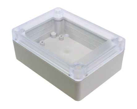 Hammond RP Series Light Grey Polycarbonate General Purpose Enclosure, IP65, Clear Lid, 105 x 75 x 40mm [RP1080C]; 268-1656