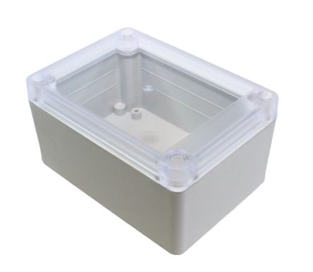 Hammond RP Series Light Grey Polycarbonate General Purpose Enclosure, IP65, Clear Lid, 105 x 75 x 55mm [RP1090C]; 268-1663
