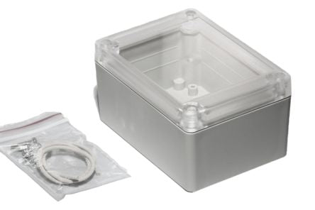 Hammond RP Series Light Grey ABS General Purpose Enclosure, IP65, Clear Lid, 105 x 75 x 55mm [RP1095C]; 268-1668
