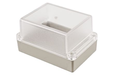 Hammond RP Series Light Grey ABS General Purpose Enclosure, IP65, Clear Lid, 125 x 85 x 70mm [RP1145C]; 268-1692