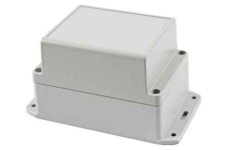 Hammond RP Series Light Grey Polycarbonate General Purpose Enclosure, IP65, Flanged, Light Grey Lid, 125 x 85 x 85mm [RP1150BF]; 268-1694