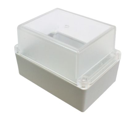 Hammond RP Series Light Grey Polycarbonate General Purpose Enclosure, IP65, Clear Lid, 125 x 85 x 85mm [RP1150C]; 268-1697