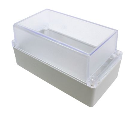 Hammond RP Series Light Grey Polycarbonate General Purpose Enclosure, IP65, Clear Lid, 165 x 85 x 85mm [RP1180C]; 268-1722