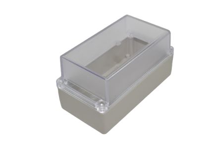 Hammond RP Series Light Grey ABS General Purpose Enclosure, IP65, Clear Lid, 165 x 85 x 85mm [RP1185C]; 268-1726