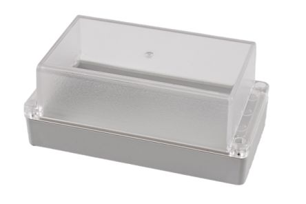 Hammond RP Series Light Grey Polycarbonate General Purpose Enclosure, IP65, Clear Lid, 165 x 85 x 70mm [RP1190C]; 268-1731