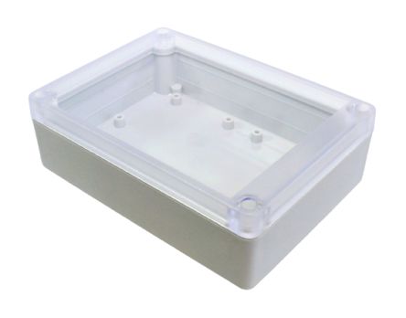 Hammond RP Series Light Grey Polycarbonate General Purpose Enclosure, IP65, Clear Lid, 145 x 105 x 40mm [RP1200C]; 268-1739