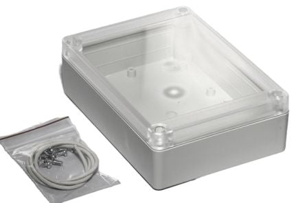Hammond RP Series Light Grey ABS General Purpose Enclosure, IP65, Clear Lid, 145 x 105 x 40mm [RP1205C]; 268-1743