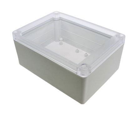 Hammond RP Series Light Grey Polycarbonate General Purpose Enclosure, IP65, Clear Lid, 145 x 105 x 60mm [RP1210C]; 268-1748