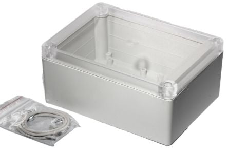 Hammond RP Series Light Grey ABS General Purpose Enclosure, IP65, Clear Lid, 145 x 105 x 60mm [RP1215C]; 268-1753