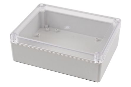 Hammond RP Series Light Grey Polycarbonate General Purpose Enclosure, IP65, Clear Lid, 165 x 125 x 55mm [RP1230C]; 268-1757