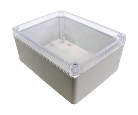 Hammond RP Series Light Grey Polycarbonate General Purpose Enclosure, IP65, Clear Lid, 165 x 125 x 75mm [RP1240C]; 268-1765