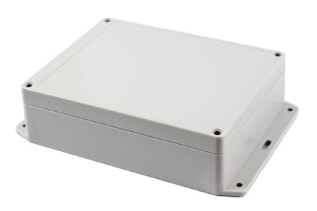 Hammond RP Series Light Grey Polycarbonate General Purpose Enclosure, IP65, Flanged, Light Grey Lid, 186 x 146 x 55mm [RP1270BF]; 268-1771