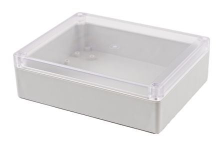 Hammond RP Series Light Grey Polycarbonate General Purpose Enclosure, IP65, Clear Lid, 186 x 146 x 55mm [RP1270C]; 268-1773