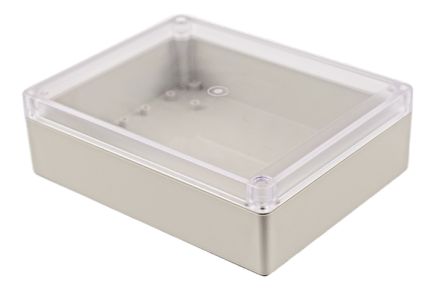 Hammond RP Series Light Grey ABS General Purpose Enclosure, IP65, Clear Lid, 186 x 146 x 55mm [RP1275C]; 268-1777