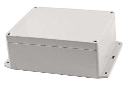 Hammond RP Series Light Grey Polycarbonate General Purpose Enclosure, IP65, Flanged, Light Grey Lid, 186 x 146 x 75mm [RP1280BF]; 268-1779