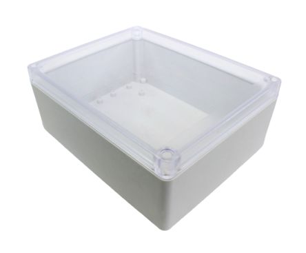Hammond RP Series Light Grey Polycarbonate General Purpose Enclosure, IP65, Clear Lid, 186 x 146 x 75mm [RP1280C]; 268-1781