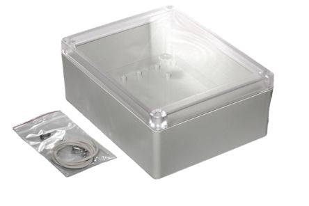 Hammond RP Series Light Grey ABS General Purpose Enclosure, IP65, Clear Lid, 186 x 146 x 75mm [RP1285C]; 268-1784
