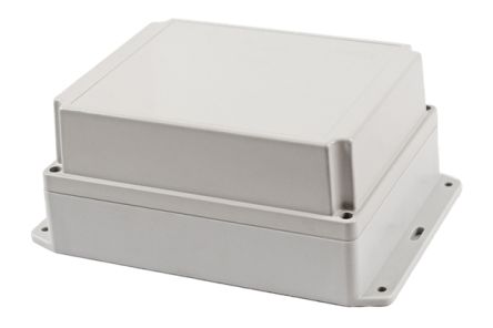 Hammond RP Series Light Grey Polycarbonate General Purpose Enclosure, IP65, Flanged, Light Grey Lid, 186 x 146 x 90mm [RP1370BF]; 268-1786