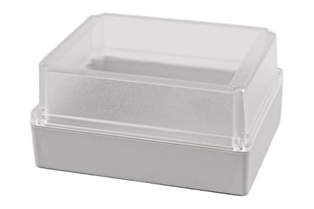 Hammond RP Series Light Grey Polycarbonate General Purpose Enclosure, IP65, Clear Lid, 186 x 146 x 90mm [RP1370C]; 268-1788
