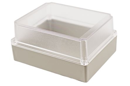 Hammond RP Series Light Grey ABS General Purpose Enclosure, IP65, Clear Lid, 186 x 146 x 90mm [RP1375C]; 268-1792