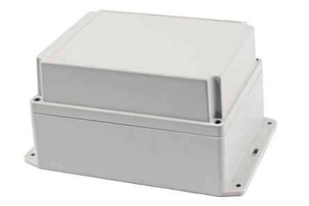 Hammond RP Series Light Grey Polycarbonate General Purpose Enclosure, IP65, Flanged, Light Grey Lid, 186 x 146 x 110mm [RP1380BF]; 268-1794