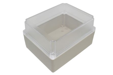 Hammond RP Series Light Grey ABS General Purpose Enclosure, IP65, Clear Lid, 186 x 146 x 110mm [RP1385C]; 268-1800