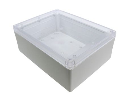 Hammond RP Series Light Grey Polycarbonate General Purpose Enclosure, IP65, Clear Lid, 220 x 165 x 85mm [RP1460C]; 268-1805