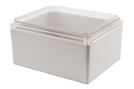 Hammond RP Series Light Grey Polycarbonate General Purpose Enclosure, IP65, Clear Lid, 250 x 200 x 130mm [RP1630C]; 268-1812
