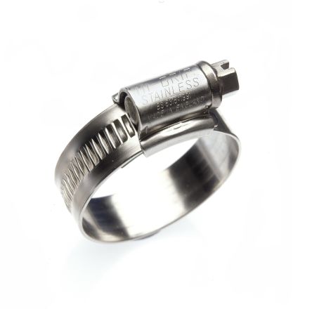 HI-TORQUE 316 Stainless Steel Slotted Hex Hose Clip, 13mm Band Width, 30mm ID [HGJ30BP]; 268-2663