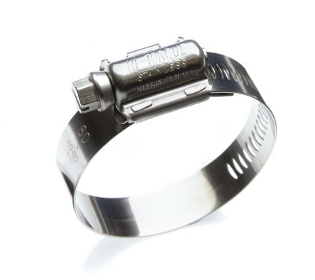 HI-TORQUE 316 Stainless Steel Slotted Hex Hose Clip, 16mm Band Width, 140mm ID [HTJ140P]; 268-2677