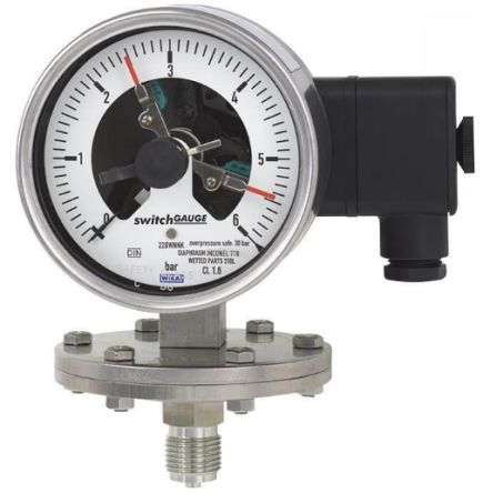 WIKA DN 50 Analogue Pressure Gauge 25bar Bottom Entry 100mm Outside Diameter [48793617]; 268-5628