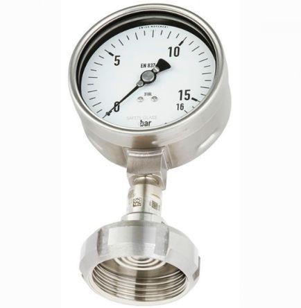 WIKA DN 38 Analogue Pressure Gauge 5bar Bottom Entry 100mm Outside Diameter [48799506]; 268-5686