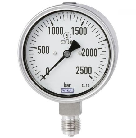 WIKA G 1/2 Analogue Pressure Gauge 2500bar Bottom Entry 160mm Outside Diameter [48805544]; 268-5733