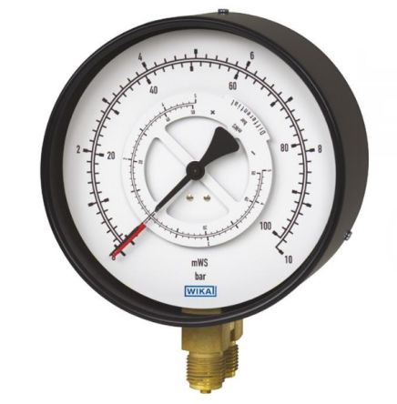 WIKA G 1/2 Analogue Differential Pressure Gauge 6bar Bottom Entry 100mm Outside Diameter [9042237]; 268-5891