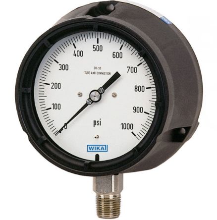 WIKA NPT 1/2 Analogue Pressure Gauge 15psi Bottom Entry 4.5in Outside Diameter [9834800]; 268-5929