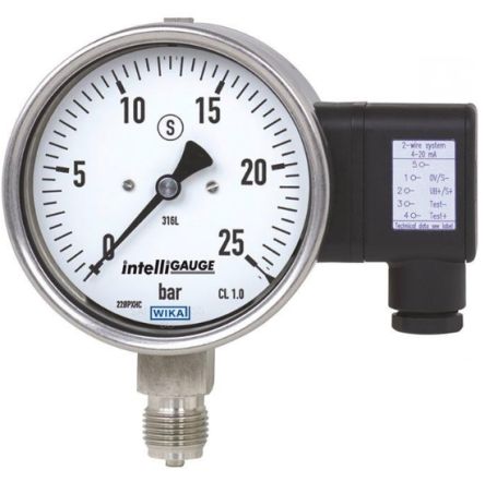WIKA G 1/2 Analogue Pressure Gauge 16bar Bottom Entry 100mm Outside Diameter [47469347]; 268-5979