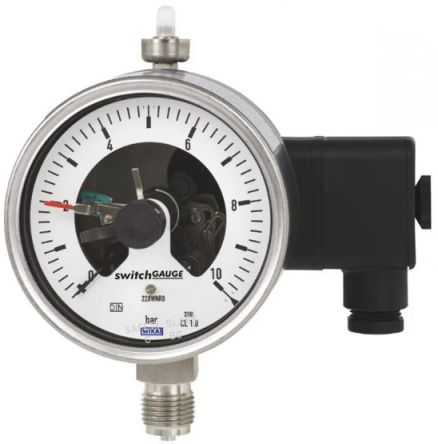 WIKA G 1/2 Analogue Pressure Gauge 1bar Bottom Entry 100mm Outside Diameter [48710018]; 268-6143