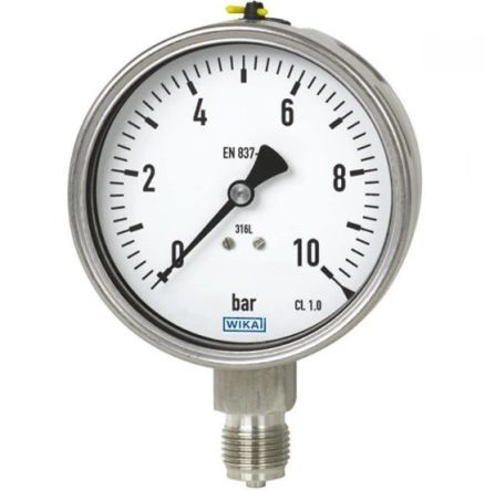 WIKA DN 38.1 Analogue Pressure Gauge 10bar Bottom Entry 63mm Outside Diameter [48715712]; 268-6152