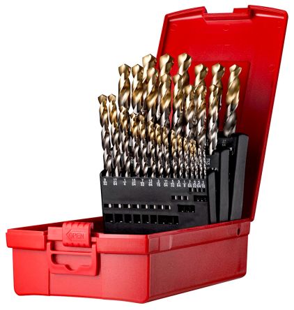 Dormer 29-Piece Jobber Drill Set for Multi-Material, 1/2in Max, 1/16in Min [A09518]; 268-6418