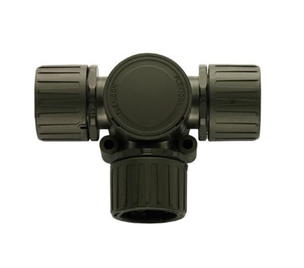 Flexicon T Piece, Conduit Fitting, 21mm Nominal Size, 17mm, Nylon, Black [FPA21TB]; 268-7417