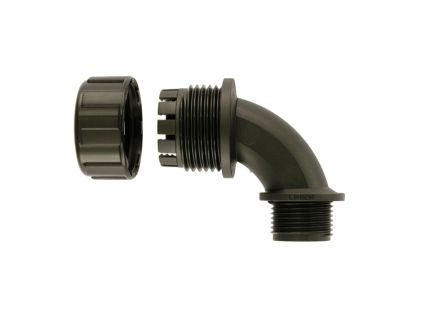 Flexicon 90° Bend, Conduit Fitting, 25mm Nominal Size, M25mm, Nylon, Black [MPC90-25-M25B]; 268-7467