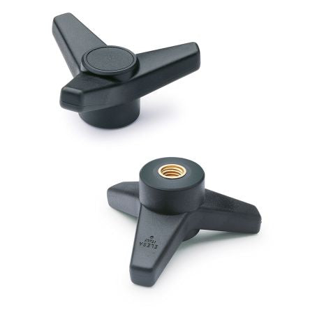Elesa 65706 Black Glass Fibre Reinforced Polyamide Knob, M14, Threaded Hole [65706]; 268-7809