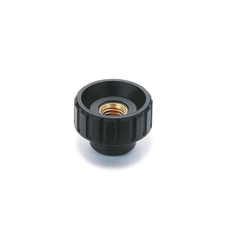 Elesa 6636 Black Polyamide Based Technopolymer Round Knob, M8, Threaded Through Hole [6636]; 268-7818