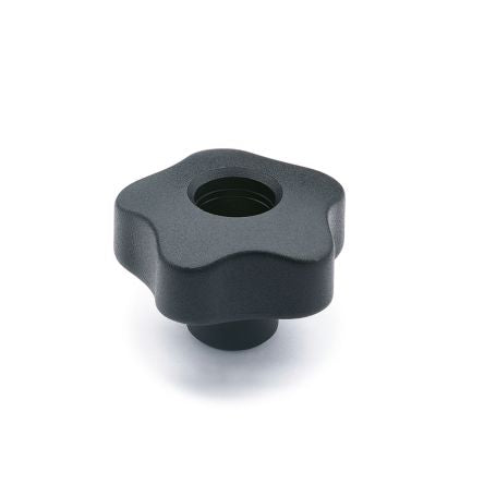 Elesa 69767 Black Polypropylene Based Technopolymer Knob, M10, Threaded Through Hole [69767]; 268-7829