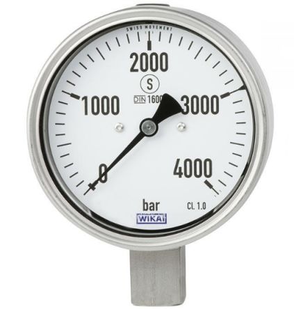 WIKA 9/16-18 UNF Female Analogue Pressure Gauge 3000bar Bottom Entry 160mm Outside Diameter [48719479]; 268-8046
