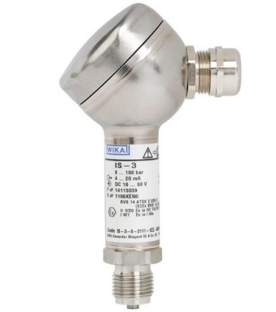 WIKA IS-3 Series Gauge Pressure Sensor, 0bar Min, 10bar Max, Gauge Reading [48765415]; 268-8154