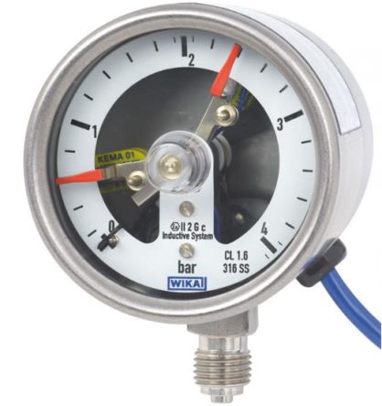 WIKA NPT 1/4 Analogue Pressure Gauge 60bar Bottom Entry 63mm Outside Diameter [48774057]; 268-8249
