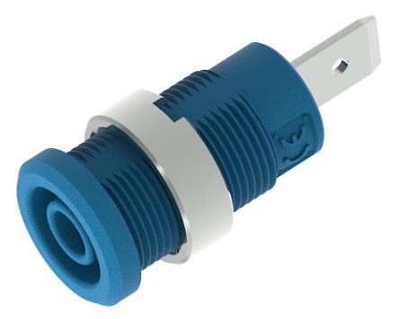 Electro PJP Blue Female Banana Socket, 4 mm Connector, Tab Termination, 36A, 1kV [3266-I-Bl]; 268-9416
