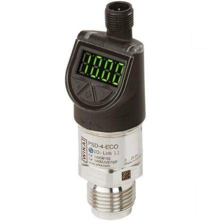 WIKA PSD-4-ECO Series Pressure Sensor, 0bar Min, 4bar Max, PNP Output, Gauge Reading [48803660]; 269-0081